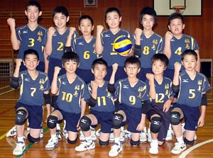 県大会男子の部完全Ｖを飾った福島 - 県小学生バレーボール選手権