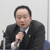 秘密保護法案廃案を訴える太田弁護士（２６日）